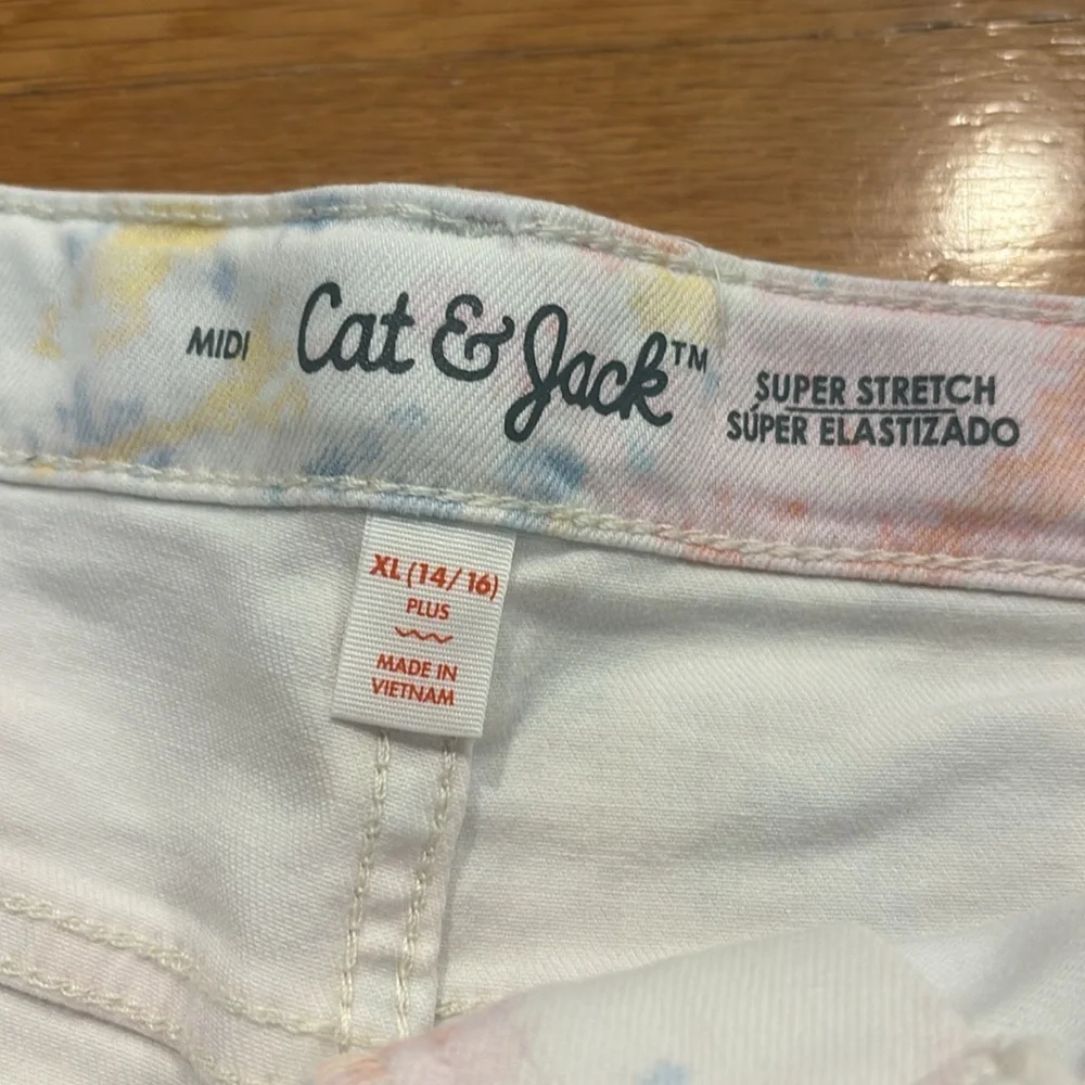 - Cat & Jack Pastel Splash Denim Shorts